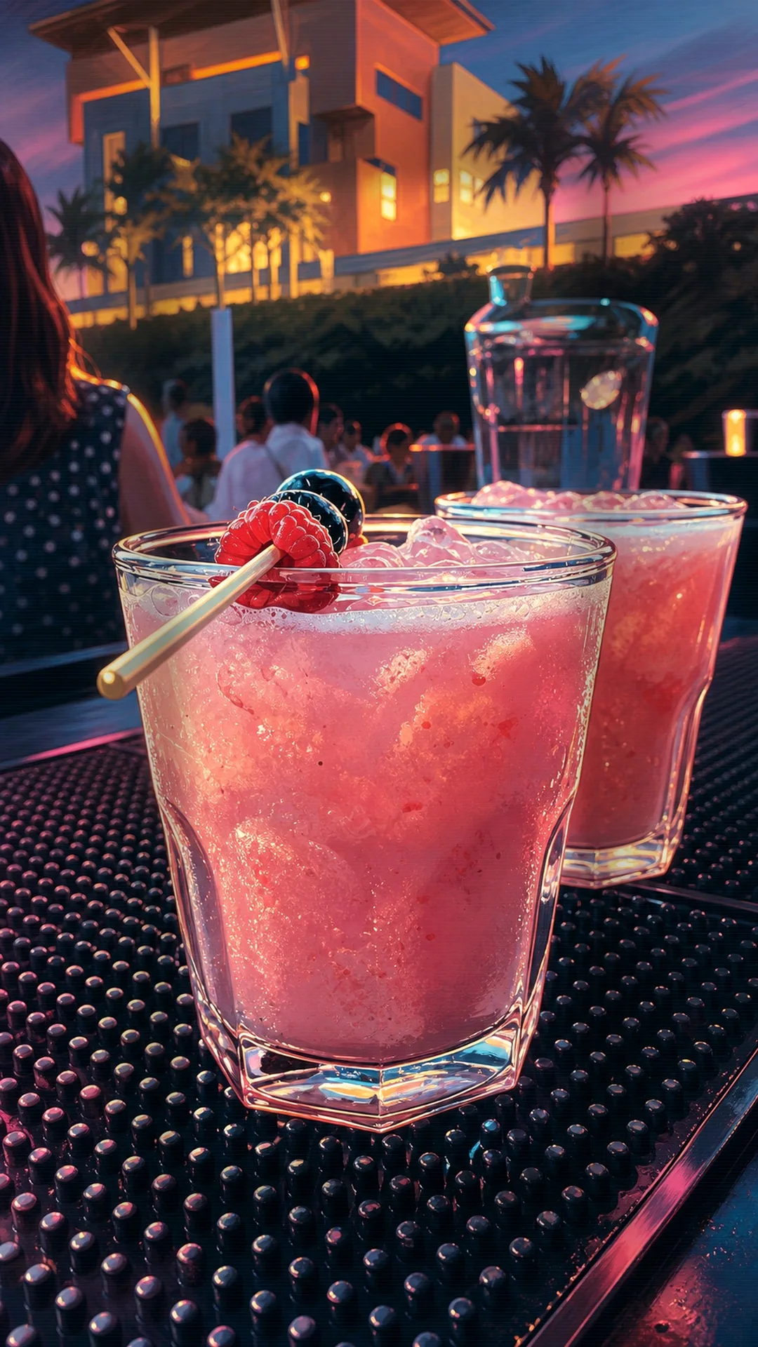 Tipsy Bar - cocktail rosa editado estilo ochentero en CETYS Alumni