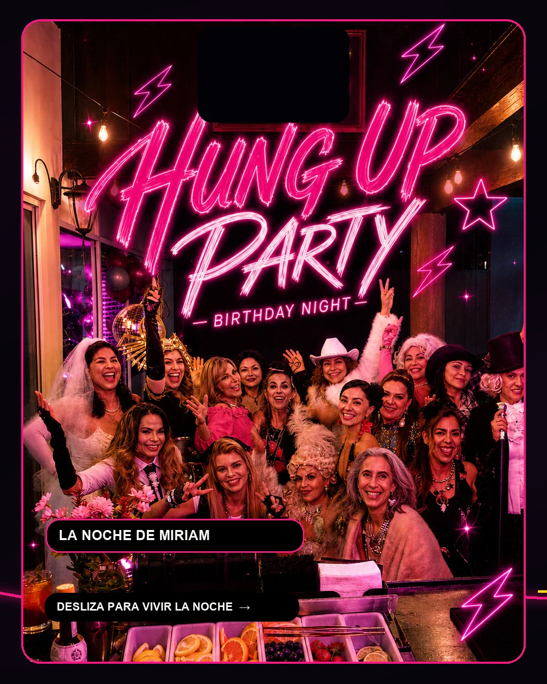 Hung Up Party — Tipsy Bar - Hung Up Party con barra movil y ambiente ochentero